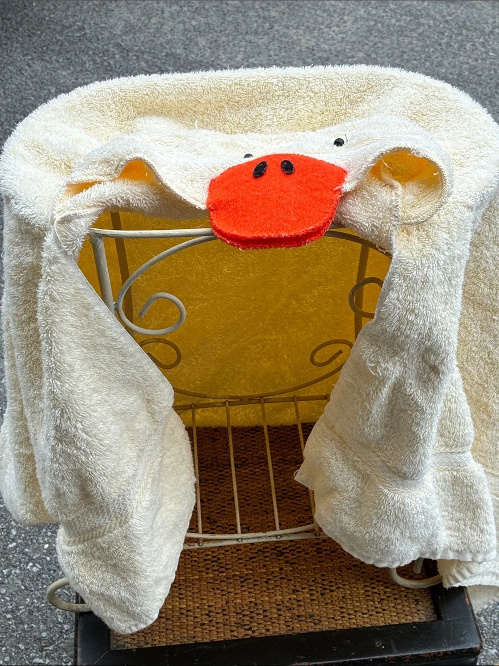 Yellow Hooded Duck Towel for Kids - Soft Bath Wrap Homemade